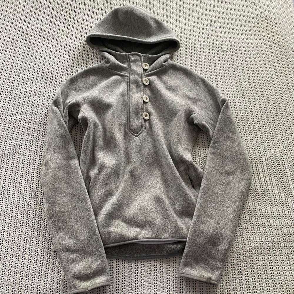 The North Face Gray Cresent Sunset Knit Zip Button Hoodie Sz M Ski Outdoors